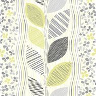 Abstract seamless pattern with leaves and flowers