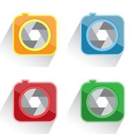 set camera icon red yellow green blue
