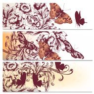 Beautiful backgrounds set with flowers