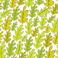 Oak leaves seamless pattern vector background N2