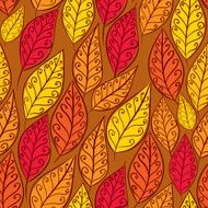 Autumn leaves seamless pattern floral vector backdrop