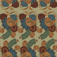 Pattern with ornamental lace wings and leaves N2