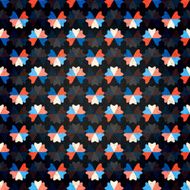 Pattern with mixed hearts on black background