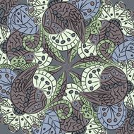 Pattern with flowers and wings N2