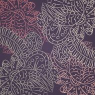 Outlines pattern with flowers and wings N2