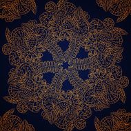 Outline pattern with abstract flowers N2