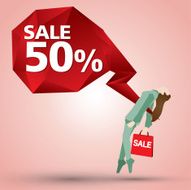 ATTACK SALE 50 prism bubble vector