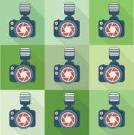 Camera flat icons design clean vector