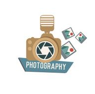 Camera symbol on white background