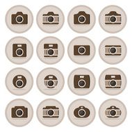 Vector of flat icon camera set
