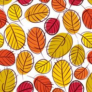 Floral vector seamless pattern autumn leaves backdrop