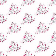 Hearts and swirls on a light background seamless background N10