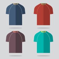 Flat Design T-Shirt Set Vector Illustration N7