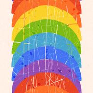 Seamless vertical pattern with rainbow