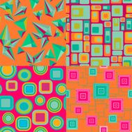 Set of Geometric pattern abstract Background - Illustration