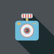 camera flat icon with long shadow N48