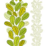 Seamless pattern with spring leaves vertical composition