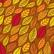 Floral vector seamless pattern autumn leaves backdrop N2