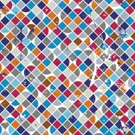 Old scratched and spotted mosaic seamless background vector