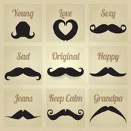 Vector set of hipster mustache N2