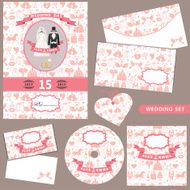 Wedding Design template set Pattern decoration N3