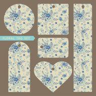 Floral tag set Vintage vector