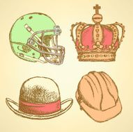 Sketch unusual hat set N2