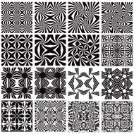 Set of monochrome geometric seamless patterns