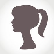 Girl face silhouette isolated on white