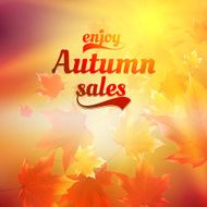 Autumn sale realistic Leaves typography poster N3