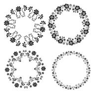 round black and white frame