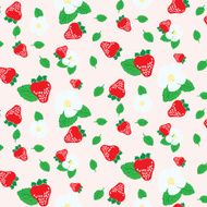 seamless pattern of flowers and berries strawberries N2