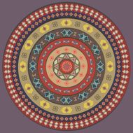 Abstract circle with decorative elements in ethnic style