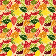 Autumn leaves seamless pattern Flat style