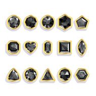 Colorful gems - black Set realistic gemstones