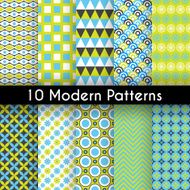 Different modern vector seamless patterns