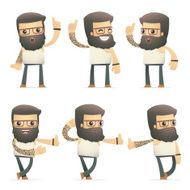 set of tattoo artist character in different poses N4