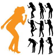 Vector silhouette of a woman N419