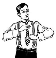Man Putting on Tie N2