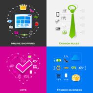 Set of modern stickers Fashion