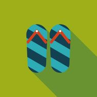flip flop flat icon with long shadow N6