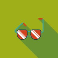 Sunglasses flat icon with long shadow N32