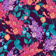 Seamless background with bouquets of wildflowers