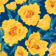 Tropical seamless pattern with yellow flowers