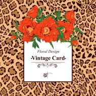 Vintage greeting card with blooming flowers