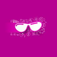 Drawing business formulas sunglasses