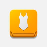 square button swimsuit