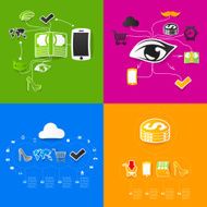Set of sticker design Online shopping concept N3