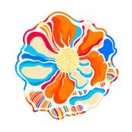 colorful illustration flowers in simple background N2