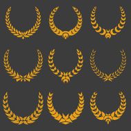 set of monochrome vector wreaths